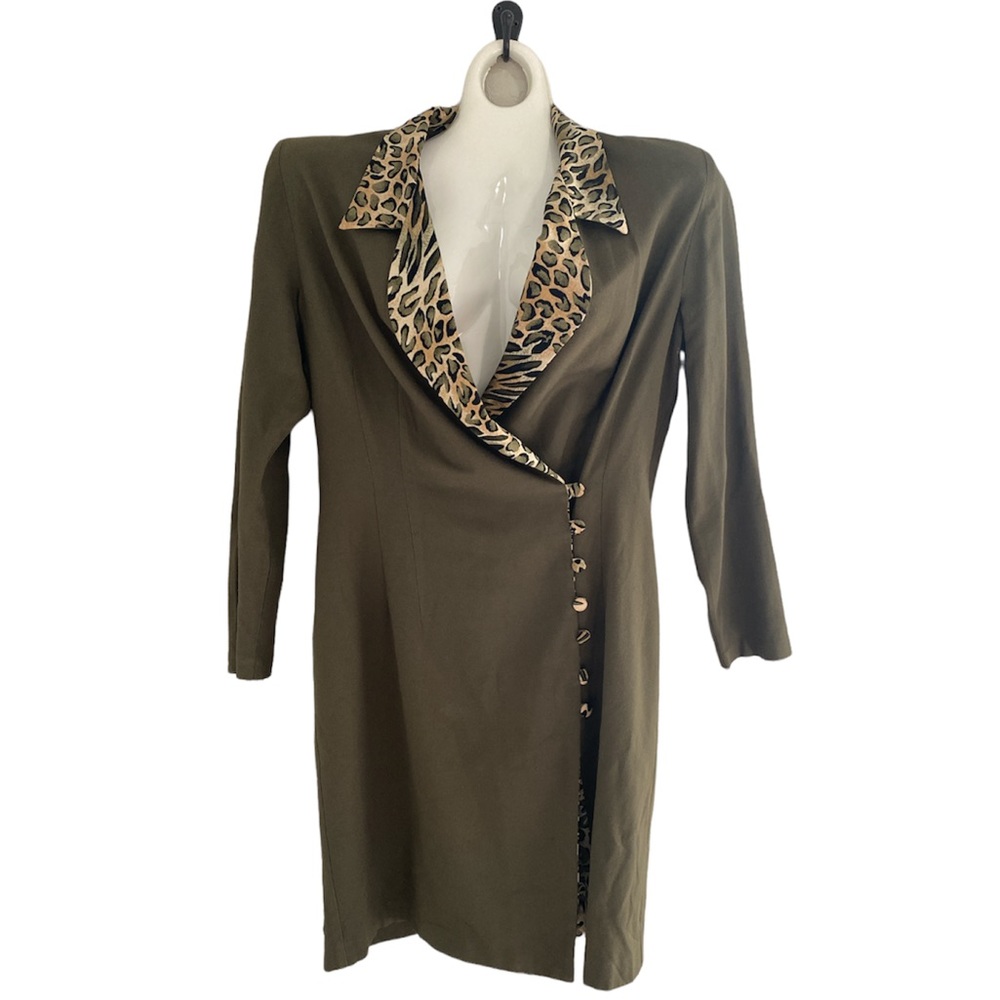 Vintage Miss Dorby olive green blazer dress